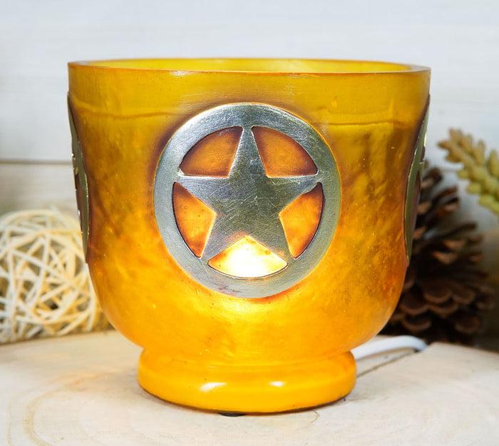 ebros gift Rustic Cowboy Western Star Circle in Acrylic Glass Resin Night Light Lamp 5"H