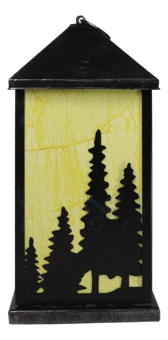 Ebros Gift Rustic Deer Moose Scenic Forest Mountains Electric Metal Wall Or Floor Lantern