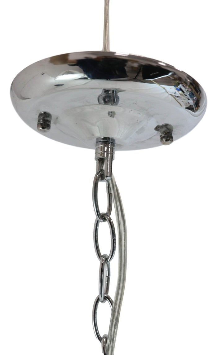 Ebros Gift Rustic Farmhouse Clear Glass Canopy Bell Pendant Ceiling Wall Lamp With Chain