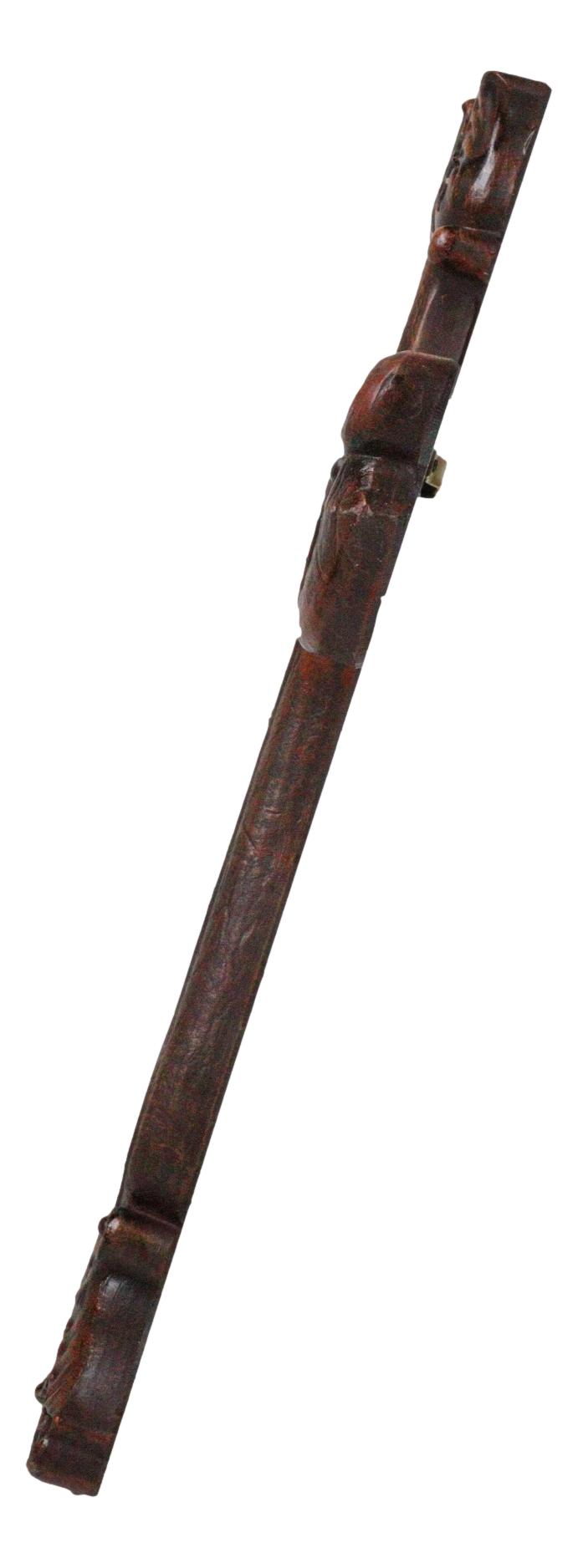 Ebros Gift Rustic Faux Wood Carving Floral Scroll With Layered Barbed Wires Wall Cross