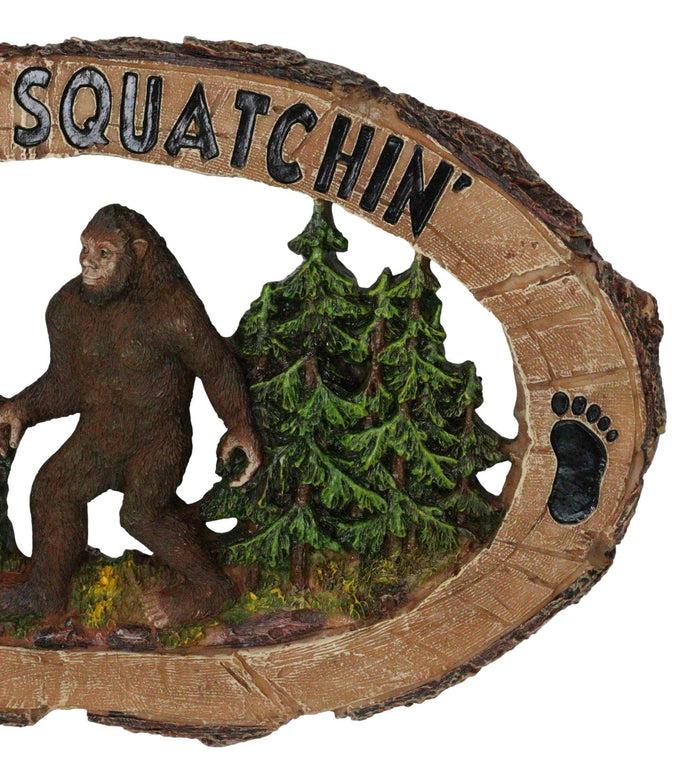 Ebros Gift Rustic Forest Sasquatch Big Foot By Pine Trees Gone Squatchin' Wall Decor Plaque