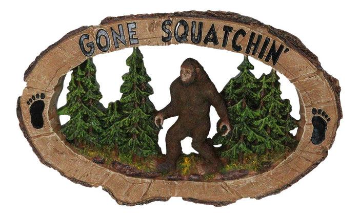 ebros gift Rustic Forest Sasquatch Big Foot by Pine Trees Gone Squatchin' Wall Decor Plaque
