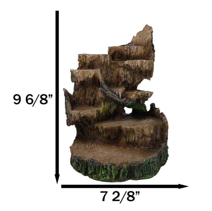 Ebros Gift Rustic Forest Tree Steppes Faux Wooden LED Display Stand Figurine For Miniatures