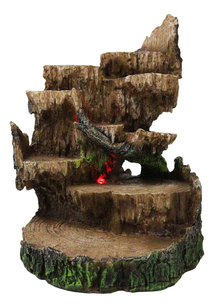 Ebros Gift Rustic Forest Tree Steppes Faux Wooden LED Display Stand Figurine For Miniatures