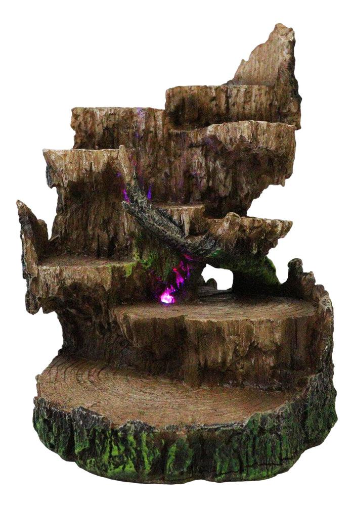 Ebros Gift Rustic Forest Tree Steppes Faux Wooden LED Display Stand Figurine For Miniatures