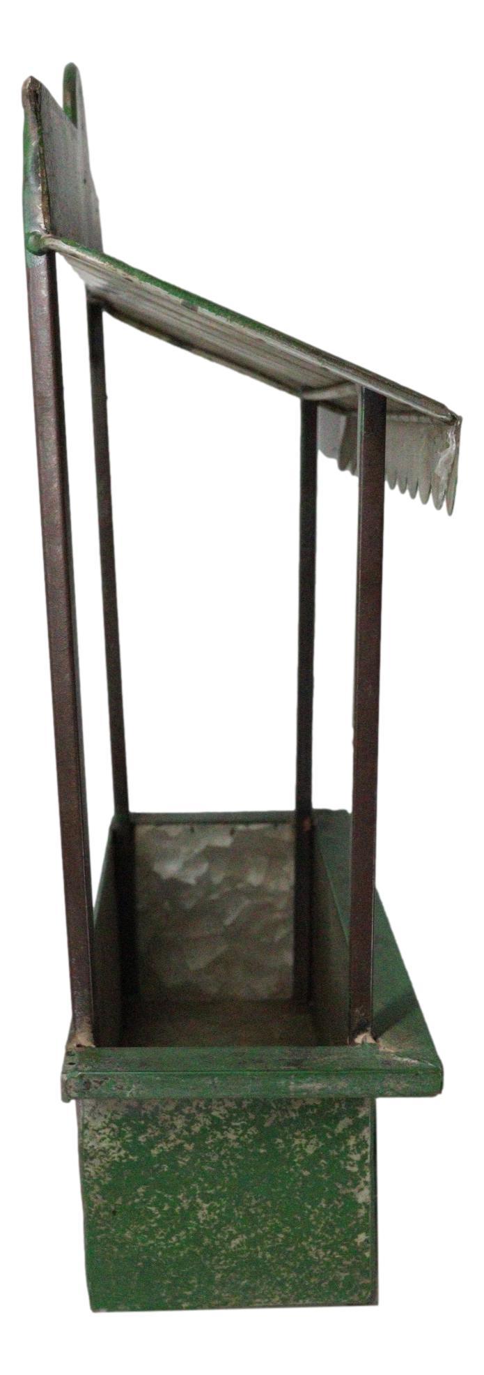 Ebros Gift Rustic Green Galvanized Metal Farm Fresh Market Cart Hanging Wall Planter 19"H