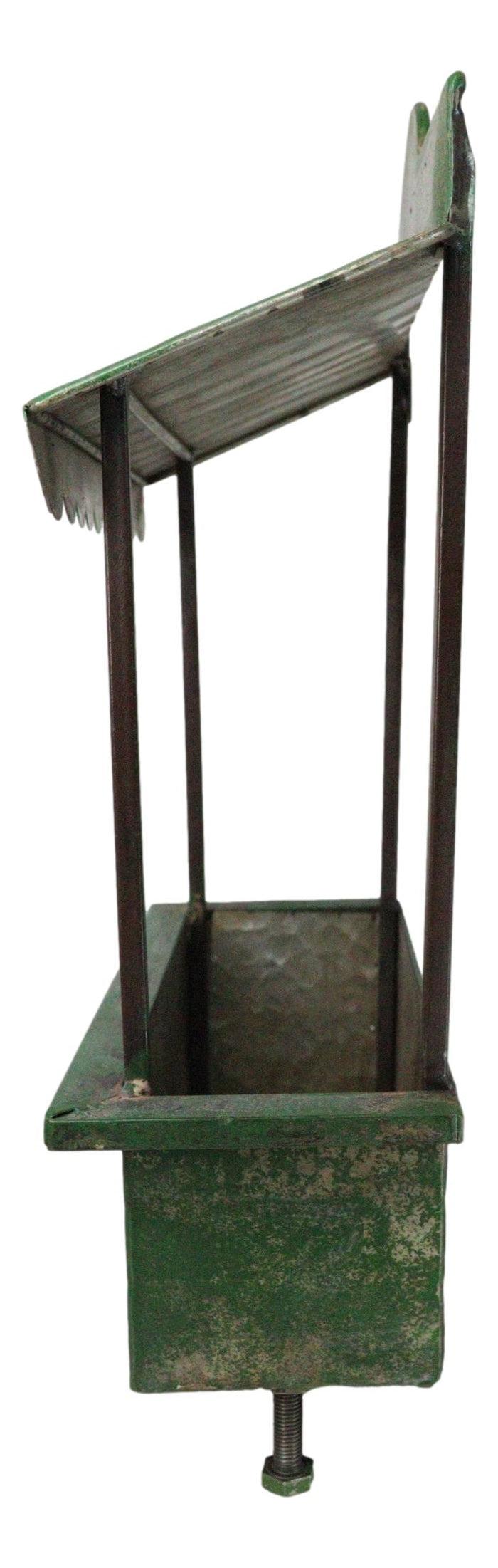Ebros Gift Rustic Green Galvanized Metal Farm Fresh Market Cart Hanging Wall Planter 19"H