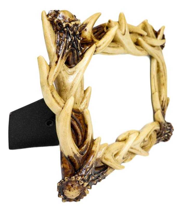 Ebros Gift Rustic Intertwined Stag Deer Antlers Picture Frame With Easel Back 4"X6" Photo