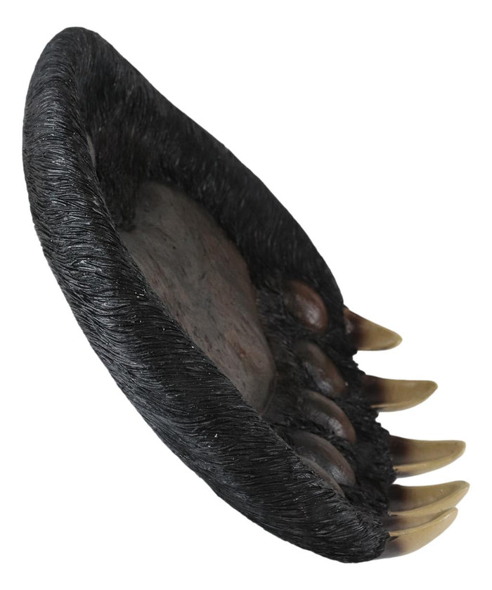 Ebros Gift Rustic Large Black Bear Paw With Claws Fruit Platter Candy Treat Bowl Plate 12"W