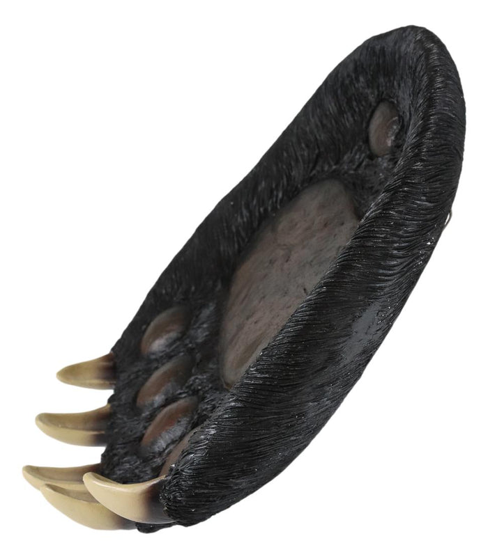Ebros Gift Rustic Large Black Bear Paw With Claws Fruit Platter Candy Treat Bowl Plate 12"W