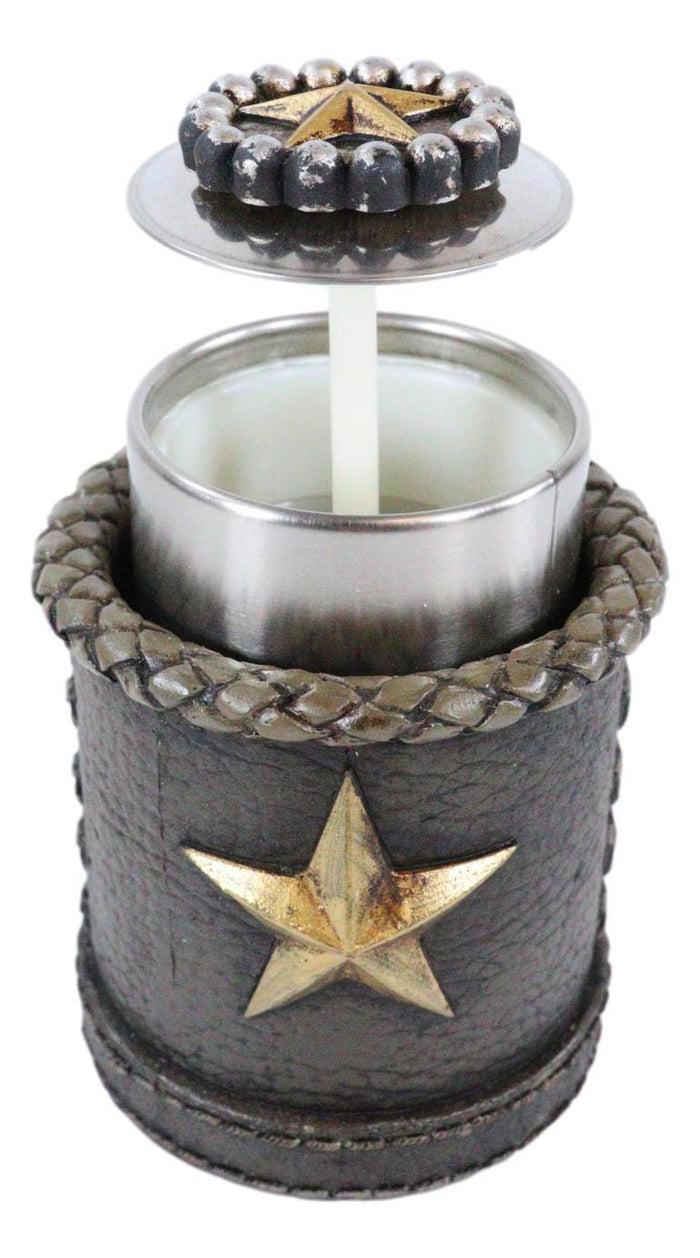 Ebros Gift Rustic Lone Western Star Cowboy Sheriff Toothpick Holder With Spring Barrel