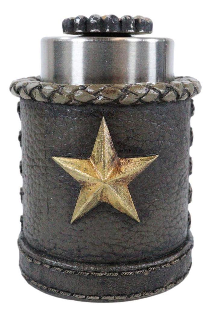 Ebros Gift Rustic Lone Western Star Cowboy Sheriff Toothpick Holder With Spring Barrel