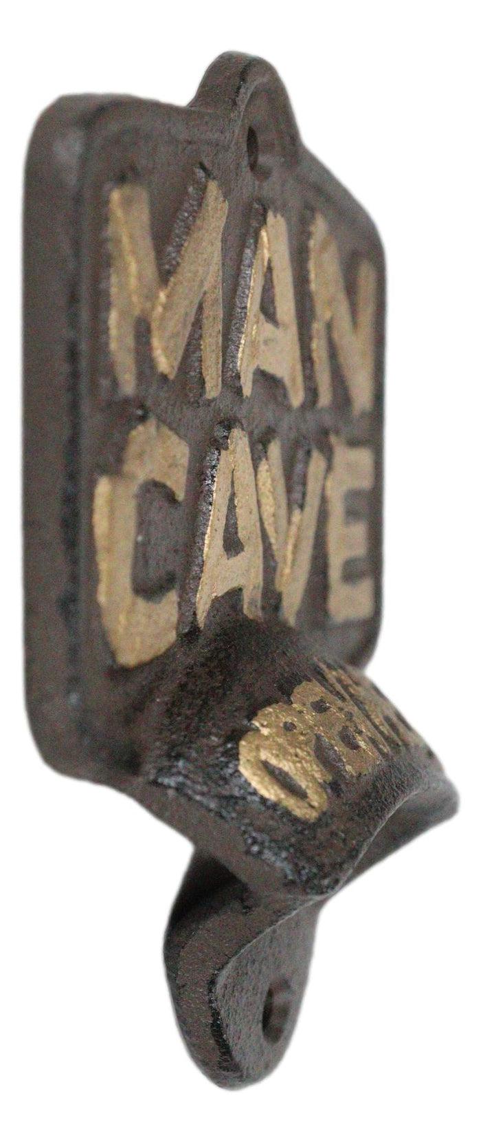 Ebros Gift Rustic Man Cave Open Here Cast Iron Bottle Cap Opener Wall Mounted Decor Novelty
