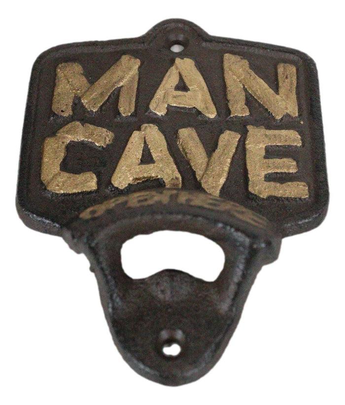 Ebros Gift Rustic Man Cave Open Here Cast Iron Bottle Cap Opener Wall Mounted Decor Novelty