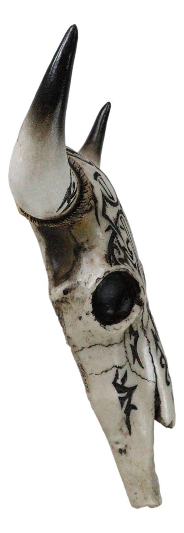 Ebros Gift Rustic Maori Tribal Tattoo Spiked Nails Cross Braided Ropes Cow Skull Wall Decor