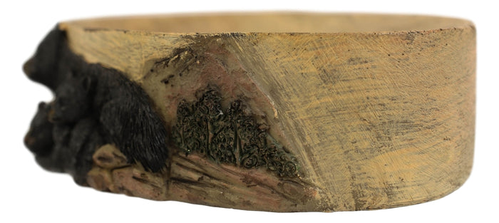 Ebros Gift Rustic Mountain Black Mama Bear With Cubs By Pine Trees Bar Soap Dish Holder