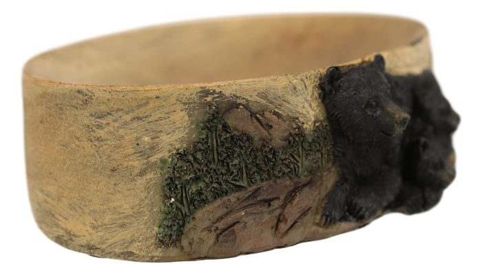 Ebros Gift Rustic Mountain Black Mama Bear With Cubs By Pine Trees Bar Soap Dish Holder