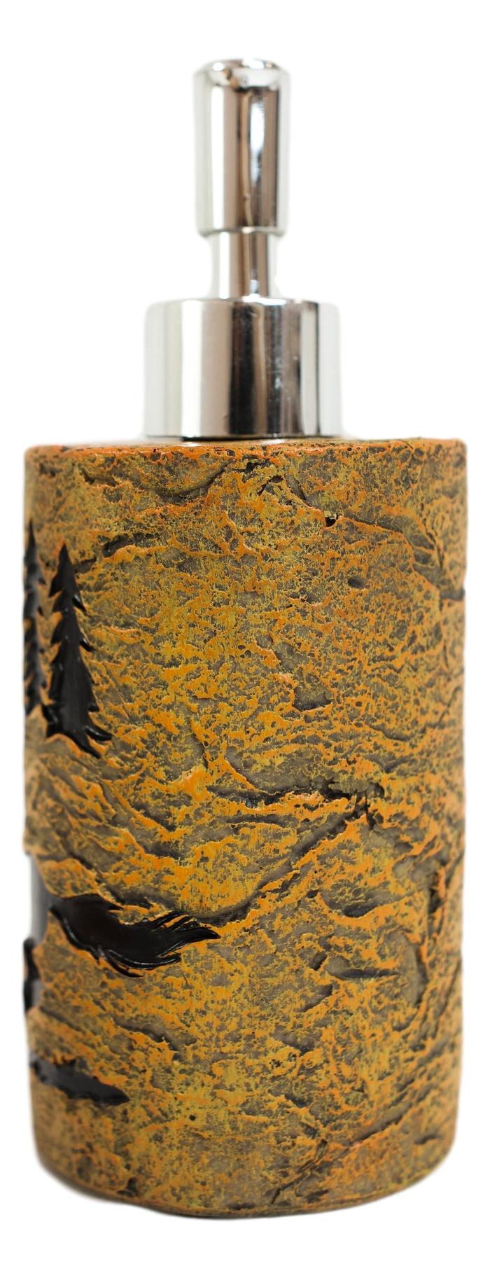 Ebros Gift Rustic Mustang Horse Pine Trees Silhouette Liquid Soap Or Lotion Pump Dispenser