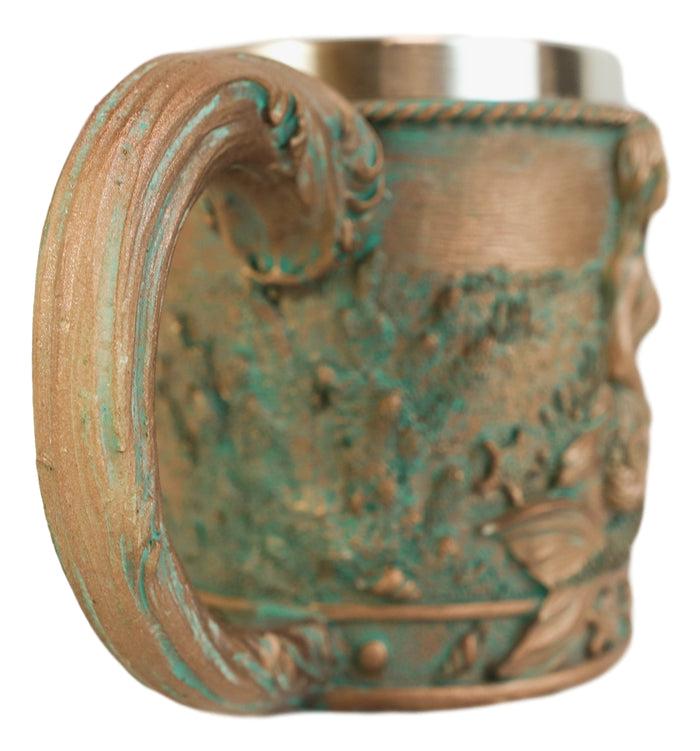 Ebros Gift Rustic Nautical Ocean Coral Reef Mermaid With Sea Stars Shells Coffee Tea Mug