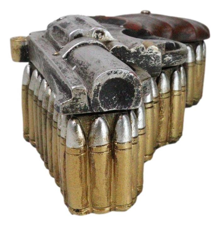 Ebros Gift Rustic Old World Western Country Cowboy Gun Pistol With Bullets Trinket Box
