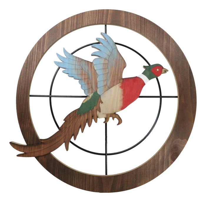 ebros gift Rustic Pheasant Bird Hunting in Scope Crosshairs Hunting MDF Wood Wall Decor