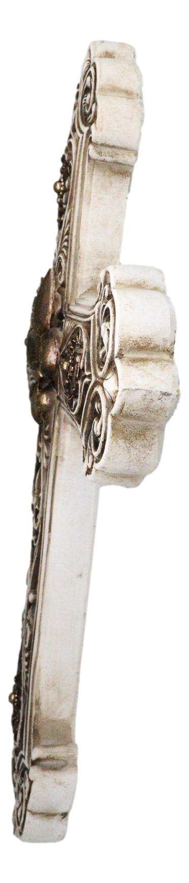 Ebros Gift Rustic Royal French Fleur De Lis Emblem With Ornate Scrollwork Wall Cross Decor