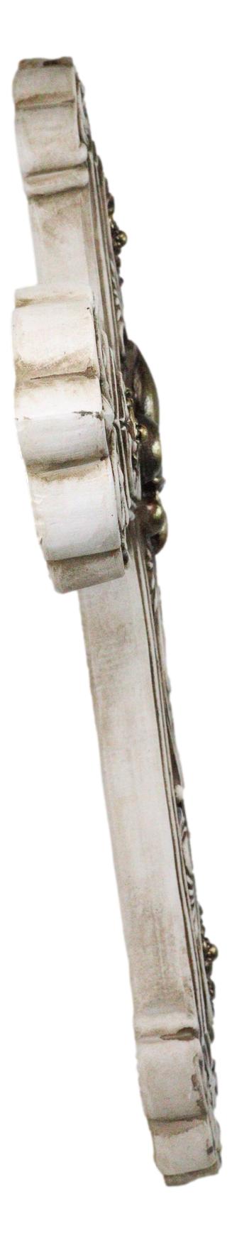 Ebros Gift Rustic Royal French Fleur De Lis Emblem With Ornate Scrollwork Wall Cross Decor