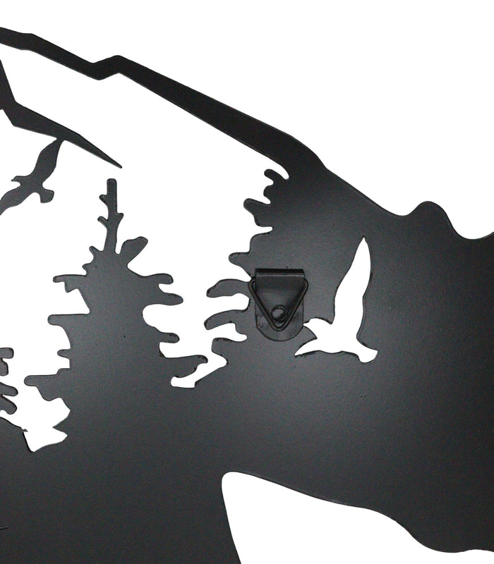 Ebros Gift Rustic Scenic Black Bear With Cubs Pine Forest Mountains Wall Metal Cutout Decor