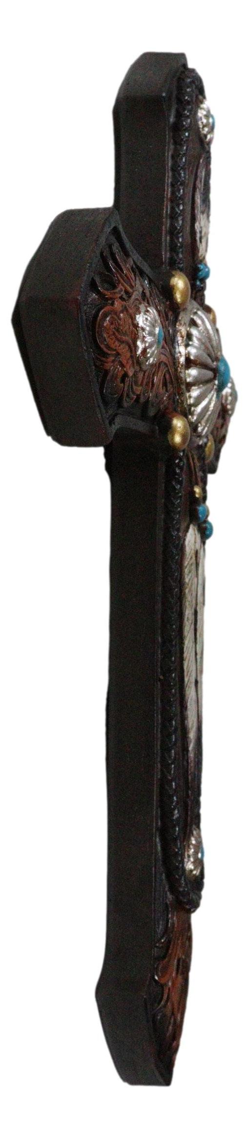 Ebros Gift Rustic Southwest Native Indian Dreamcatcher Feathers Turquoise Gems Wall Cross