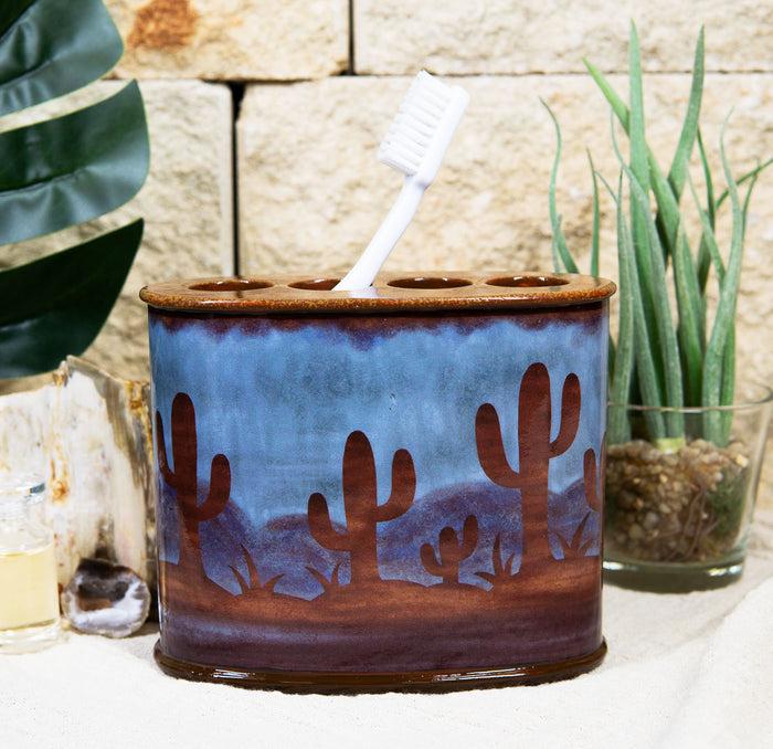 Ebros Gift Rustic Southwestern Desert Cactus Arizona Wilderness 5 Piece Powder Bathroom Set