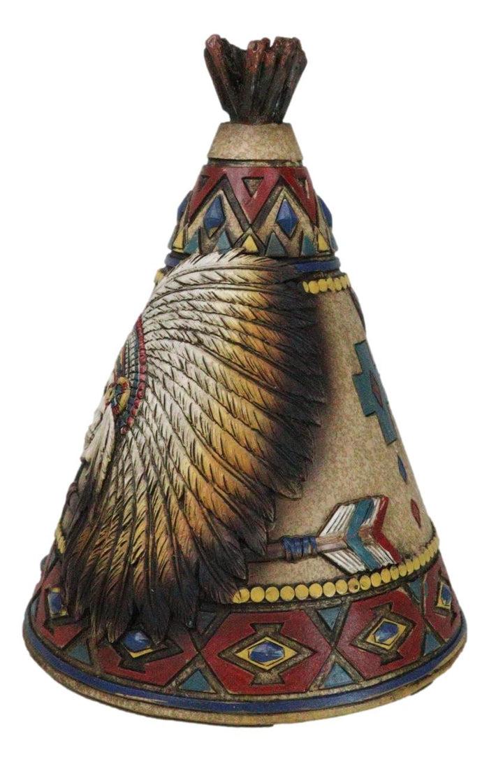 Ebros Gift Rustic Southwestern Indian Chief Crossed Arrows Teepee Hut Skull Money Bank