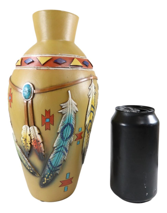 Ebros Gift Rustic Southwestern Native American Dreamcatcher Feathers Floral Vase Sculpture