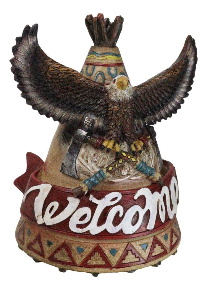 Ebros Gift Rustic Southwestern Tribal Indian Teepee Hut Eagle Money Piggy Bank Figurine