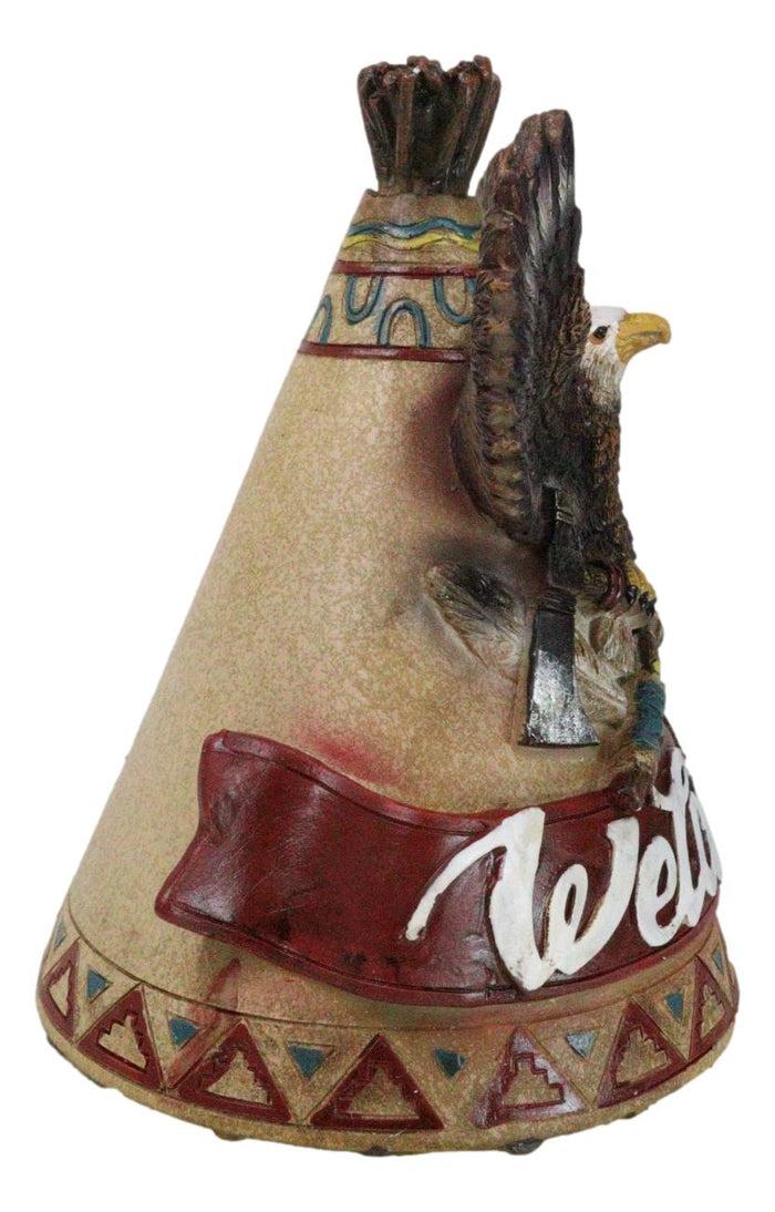 Ebros Gift Rustic Southwestern Tribal Indian Teepee Hut Eagle Money Piggy Bank Figurine