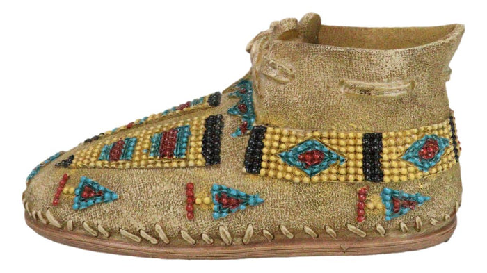 Ebros Gift Rustic Tribal Native Indian Moccasin Shoe Shaped Coin Money Bank Jar Figurine