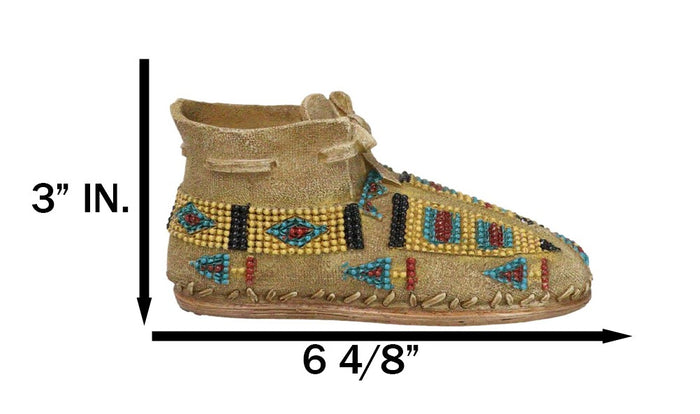 Ebros Gift Rustic Tribal Native Indian Moccasin Shoe Shaped Coin Money Bank Jar Figurine