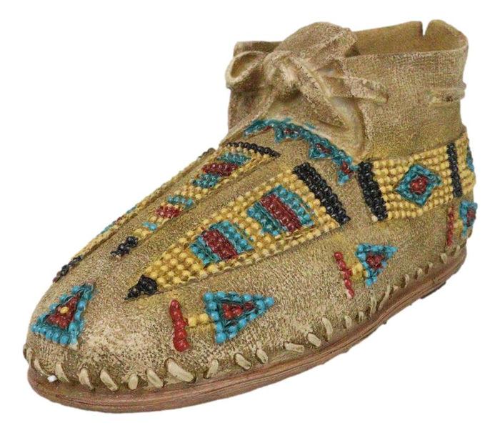 Ebros Gift Rustic Tribal Native Indian Moccasin Shoe Shaped Coin Money Bank Jar Figurine