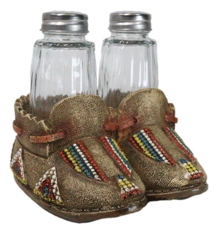 Ebros Gift Rustic Tribal Native Indian Moccasin Shoe Shaped Salt And Pepper Shakers Holder