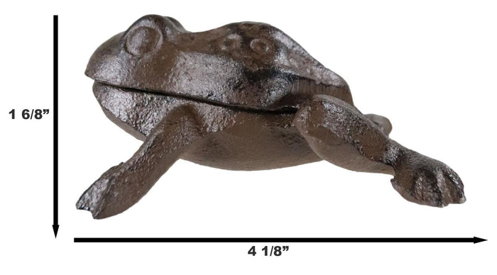 Ebros Gift Rustic Vintage Cast Iron Garden Frog Toad Decorative Key Box Small Figurine