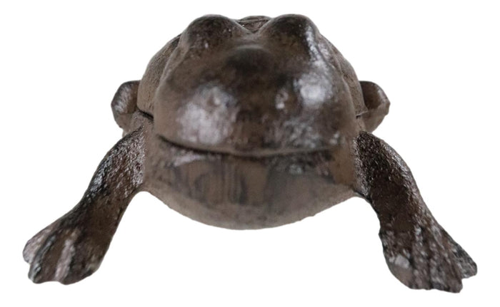 Ebros Gift Rustic Vintage Cast Iron Garden Frog Toad Decorative Key Box Small Figurine