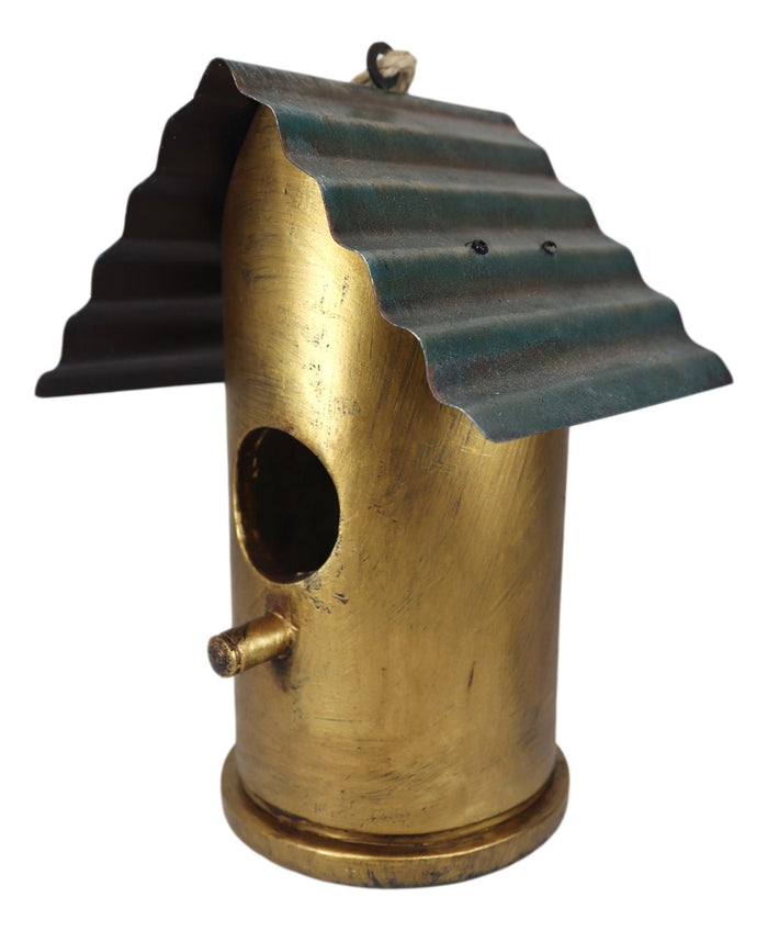 ebros gift Rustic Western 12 Gauge Shotgun Ammo Bullet Shell Birdhouse Bird Feeder House