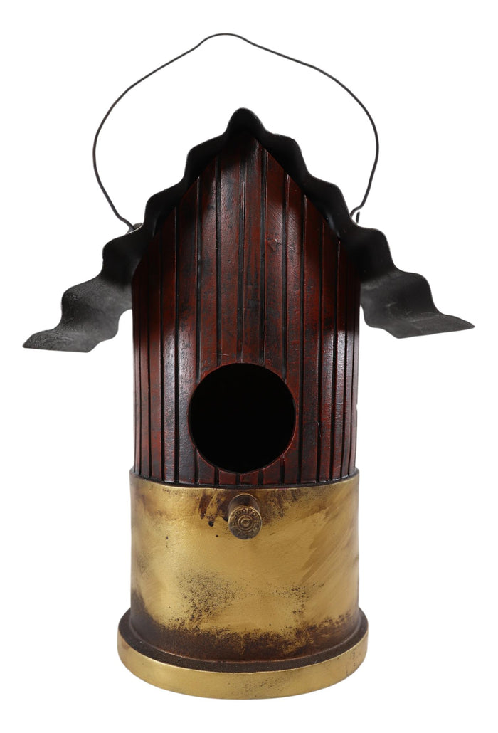 Ebros Gift Rustic Western 12 Gauge Shotgun Bullet Shell Casing Birdhouse Bird Feeder House