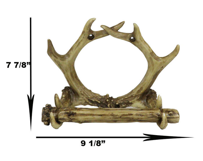 Ebros Gift Rustic Western 8 Point Buck Deer Antlers Toilet Paper Holder Bathroom Wall Decor
