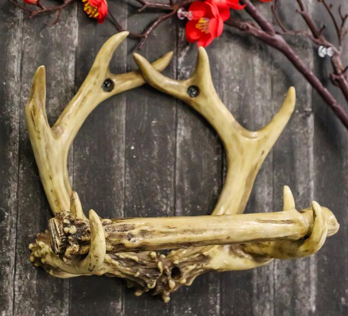 ebros gift Rustic Western 8 Point Buck Deer Antlers Toilet Paper Holder Bathroom Wall Decor