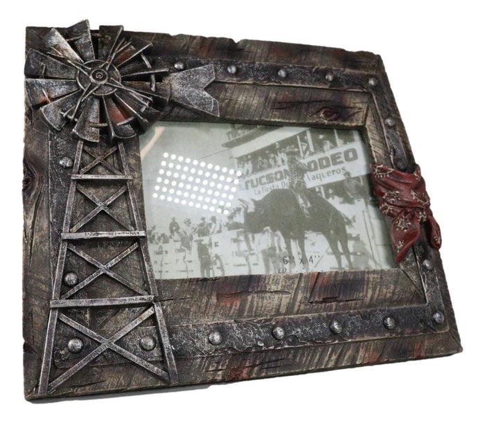 Ebros Gift Rustic Western Agricultural Windmill Outpost Tower Picture Frame 4"X6" Photo