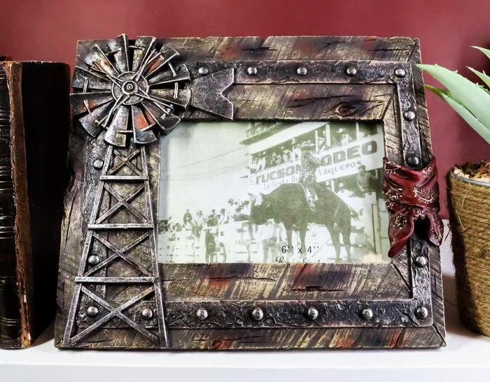 ebros gift Rustic Western Agricultural Windmill Outpost Tower Picture Frame 4"X6" Photo