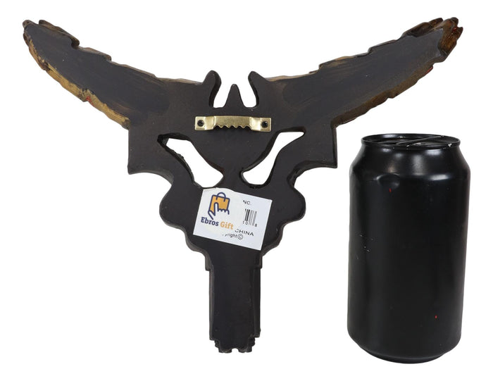 Ebros Gift Rustic Western Bison Bull Cow Skull W/ Horseshoe Star Bullet Casings Wall Decor