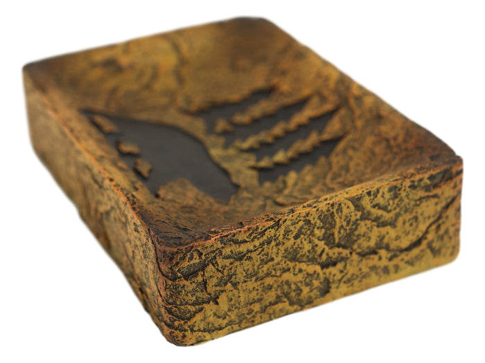 Ebros Gift Rustic Western Black Bear By Pine Trees Forest Silhouette Bar Soap Dish Holder