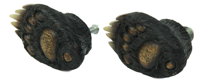 Ebros Gift Rustic Western Black Bear Paw Drawer Cabinet Furniture Knobs Hardware Pack Of 4