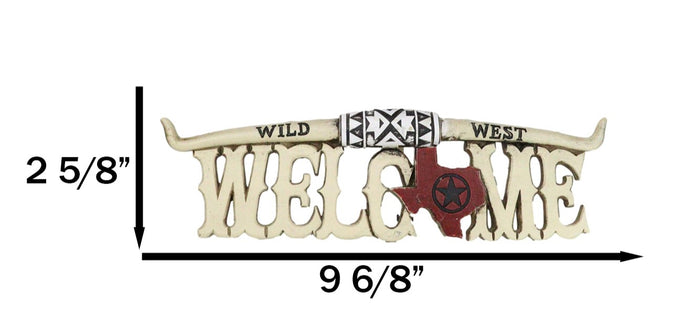 Ebros Gift Rustic Western Bone Finish Texas Longhorn Texas Lone Star Welcome Wall Decor